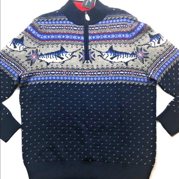 Vineyard Vines Zip Wool Blend Marlins Knit Sweater - Picture 2 of 8